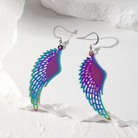 1 Pair Simple Style Owl Butterfly Hollow Out Iron Drop Earrings main image 4