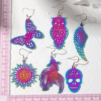 1 Pair Simple Style Owl Butterfly Hollow Out Iron Drop Earrings main image 6