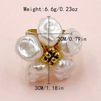 Ig Style Vintage Style Flower Stainless Steel Plating Inlay Shell Gold Plated Open Rings main image 2
