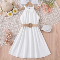 Princess Solid Color 100 Polyester Girls Dresses main image 3