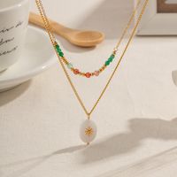 Elegant Lady Geometric Stainless Steel Plating 18k Gold Plated Double Layer Necklaces main image 4