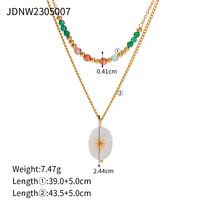 Elegant Lady Geometric Stainless Steel Plating 18k Gold Plated Double Layer Necklaces sku image 1