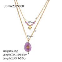 Elegant Lady Geometric Stainless Steel Plating 18k Gold Plated Double Layer Necklaces sku image 2