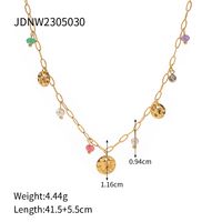 Ig Style Casual Round Stainless Steel Plating 18k Gold Plated Necklace sku image 1