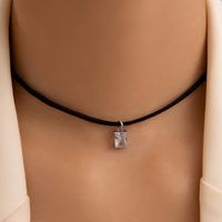 Einfache Transparente Unsichtbare Fischschnur Zirkon Halskette Diamantbesetzte Schlüsselbeinkette Weiblich sku image 16