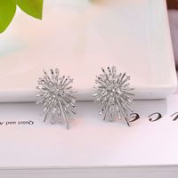 1 Pair Elegant Exaggerated Fireworks Inlay Copper Zircon Ear Studs main image 4