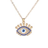 Retro Devil's Eye Rhinestones Alloy Wholesale Pendant Necklace sku image 4