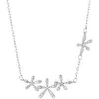 Simple Style Artistic Flower Sterling Silver Zircon Necklace In Bulk main image 3