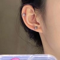 1 Pair Ig Style Cool Style Heart Shape Spider Plating Inlay Alloy Rhinestones Ear Studs main image 5
