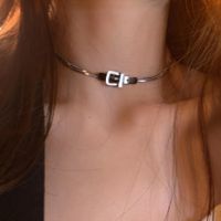 Ig Style Star Titanium Steel Inlay Zircon Necklace sku image 1