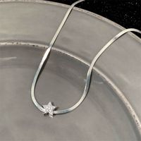 Ig Style Star Titanium Steel Inlay Zircon Necklace sku image 2
