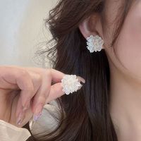 1 Pair Ig Style Sweet Flower Plastic Resin Ear Studs main image 1