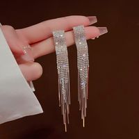1 Pair Elegant Lady Tassel Heart Shape Bow Knot Inlay Metal Artificial Pearls Rhinestones Drop Earrings sku image 23