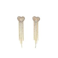 1 Pair Elegant Lady Tassel Heart Shape Bow Knot Inlay Metal Artificial Pearls Rhinestones Drop Earrings sku image 13