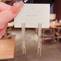1 Pair Elegant Lady Tassel Heart Shape Bow Knot Inlay Metal Artificial Pearls Rhinestones Drop Earrings sku image 12