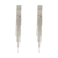 1 Pair Elegant Lady Tassel Heart Shape Bow Knot Inlay Metal Artificial Pearls Rhinestones Drop Earrings main image 3
