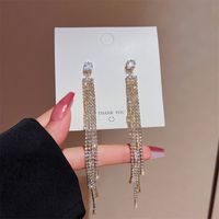 1 Pair Elegant Lady Tassel Heart Shape Bow Knot Inlay Metal Artificial Pearls Rhinestones Drop Earrings sku image 16