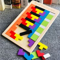 Puzzles Toddler(3-6years) Color Block Wood Toys main image 3