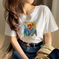 T-shirt Short Sleeve T-shirts 3d/stereo Pattern Solid Color Heat Transfer Patch Trendy Retro Hot Sale Unisex Style Japanese And Korean Leisure Letters/numbers/text main image 5