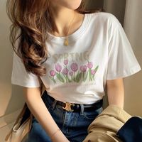 T-shirt Short Sleeve T-shirts 3d/stereo Pattern Solid Color Heat Transfer Patch Trendy Retro Hot Sale Unisex Style Japanese And Korean Leisure Letters/numbers/text main image 3