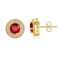 1 Pair Simple Style Commute Round Plating Inlay Copper Zircon Gold Plated Ear Studs sku image 3
