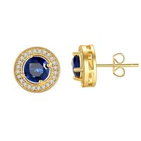 1 Pair Simple Style Commute Round Plating Inlay Copper Zircon Gold Plated Ear Studs main image 4
