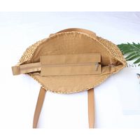 Women's Large Paper String Solid Color Vacation Round Open Straw Bag main image 4