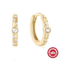 1 Pair Elegant Streetwear Heart Shape Inlay Sterling Silver Zircon Earrings sku image 1