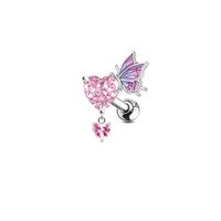 Streetwear Heart Shape Stainless Steel Plating Inlay Zircon Belly Ring sku image 9