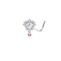 Streetwear Heart Shape Stainless Steel Plating Inlay Zircon Belly Ring main image 2