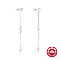 1 Pair Simple Style Geometric Solid Color Sterling Silver Drop Earrings sku image 2