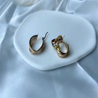 1 Pair Modern Style C Shape Plating Stainless Steel Earrings sku image 1