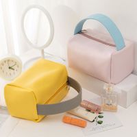 Lässig Einfarbig Pu-Leder Aufbewahrungstasche Kosmetiktaschen main image 2