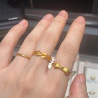 Simple Style Bow Knot Brass Plating Gold Plated Open Rings sku image 10