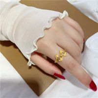 Simple Style Bow Knot Brass Plating Gold Plated Open Rings sku image 12