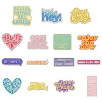 Casual Cartoon Style Letter Heart Shape Alloy Stamping Stoving Varnish Plating Women's Brooches main image 5
