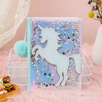 Cute Girl Unicorn Notebook Quicksand Sequins Dream Journal Book sku image 2