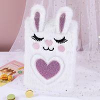 Hot Bunny Plush Book Cute Decompression Children's Gift Notebook A5 Business Student Journal Book sku image 1