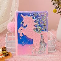 Cute Girl Unicorn Notebook Quicksand Sequins Dream Journal Book sku image 1