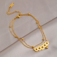 Simple Style Heart Shape Flower Butterfly Resin Titanium Steel Wholesale Anklet sku image 10