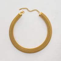 304 Stainless Steel 18K Gold Plated Streetwear Plating Solid Color Bracelets Necklace sku image 9