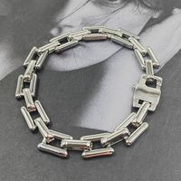 304 Stainless Steel 18K Gold Plated Lady Plating Square Bracelets Necklace sku image 5