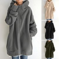 Sudadera Con Capucha De Manga Larga Para Mujer Y Sudaderas Casuales De Color Sólido main image 6