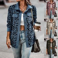 Women's Casual Leopard Printing Single Breasted Coat Jacket main image 1