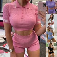 Women's Sexy Solid Color Spandex Polyester Shorts Sets main image 1