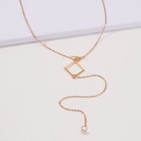 Modern Style Simple Style Rhombus Artificial Rhinestones Alloy Wholesale Pendant Necklace Long Necklace main image 5