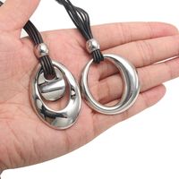 Casual Vintage Style Heart Shape 304 Stainless Steel Leather Rope Women's Pendant Necklace main image 7