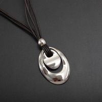 Casual Vintage Style Heart Shape 304 Stainless Steel Leather Rope Women's Pendant Necklace sku image 2