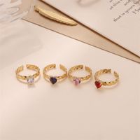 Glam Luxurious Stainless Steel Plating Inlay Zircon 18k Gold Plated Open Rings main image 4