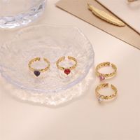 Glam Luxurious Stainless Steel Plating Inlay Zircon 18k Gold Plated Open Rings main image 5